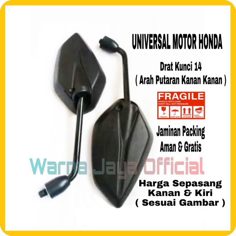 Kaca Spion Standar Motor Honda Megapro Sonic Verza Blade Win CB 150 Aksesoris Variasi Pariasi Farias