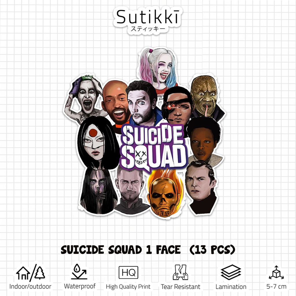 Sutikki | Sticker Pack Suicide Squad 2 DC Villain Harley Quinn Joker Stiker Laptop Vinyl Aesthetic