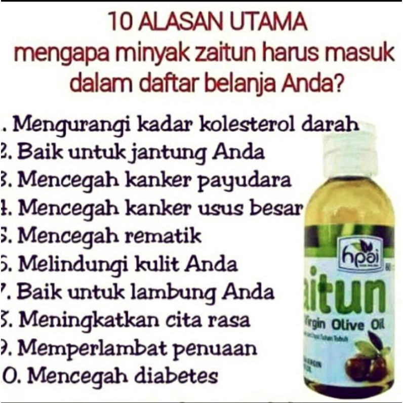 Minyak Zaitun Extra Virgin Hni Hpai Untuk Kolestrol Indonesia