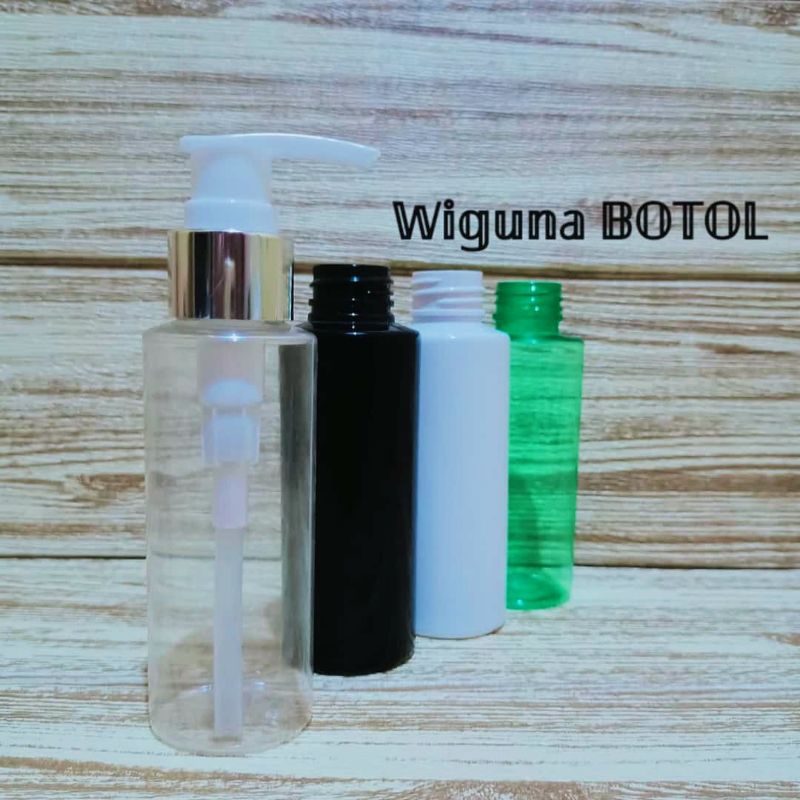 Botol Pump 100ml RF / Botol RF 100ml Tutup Pump Lotion Ring Silver