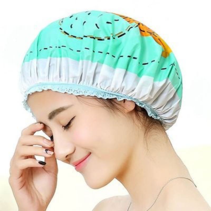 shower cap penutup rambut saat mandi agar rambut tidak basah