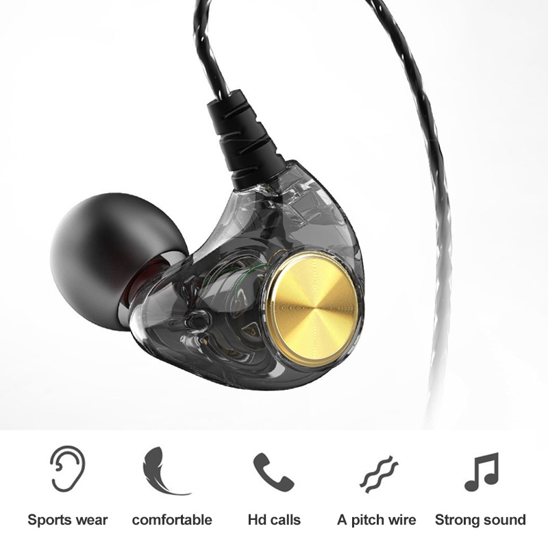 K1 3.5mm Original Transparent In-Ear Earbuds Stereo Bass Earbuds Earphone With Mic