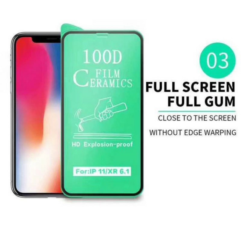 IPHONE XR TEMPERED GLASS CERAMIC FILM ANTI PECAH TEMPERED GLASS FULL CERAMIC ANTI SHOCK