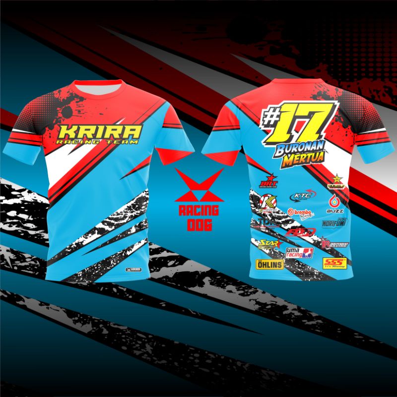 BAJU KAOS JERSEY RACING KRIRA 8 CUSTOM NAMA TEAM CLUB MOTOR DRAG BIKE RACE KERAH PRINTING HELL START