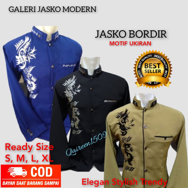 Jasko Biru Bordir |  Baju Koko dewasa terbaru | Jasko Hitam Bordir | Jasko Coklat susu | Jas Koko