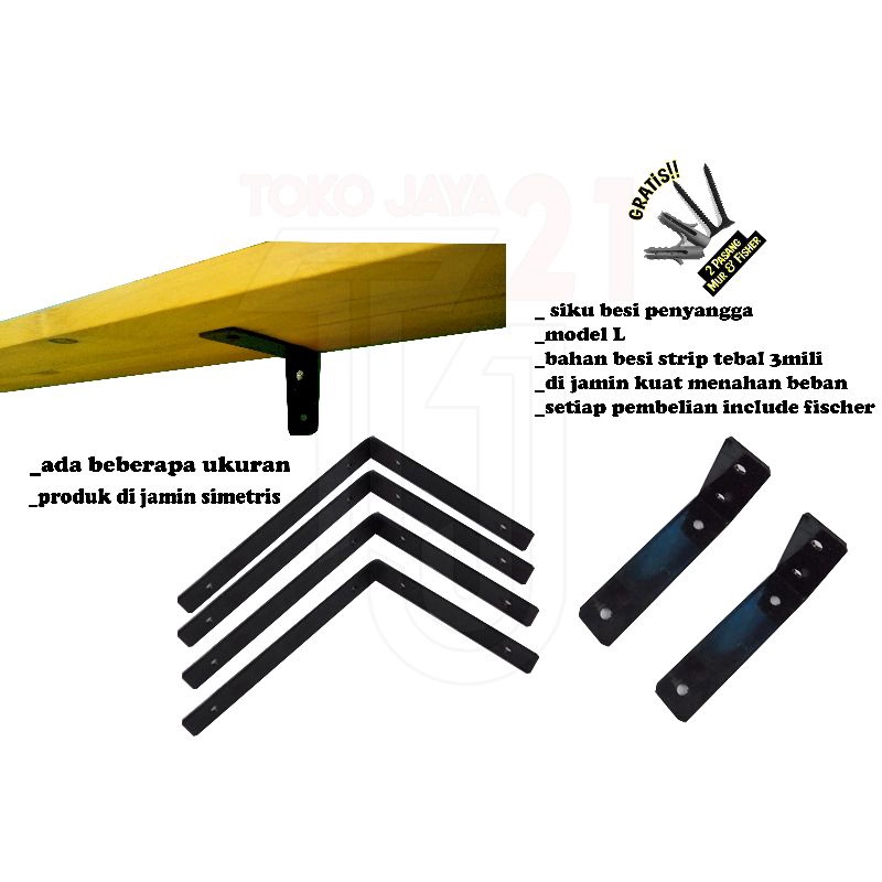Rak besi siku L besi siku ambalan tempel dinding