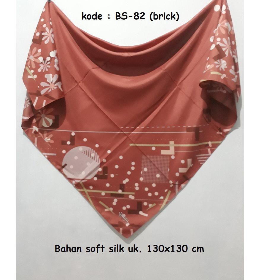 Modern.. Hijab segi empat syari motif big size - lebar 130 x 130 cm - umama scarf - soft silk