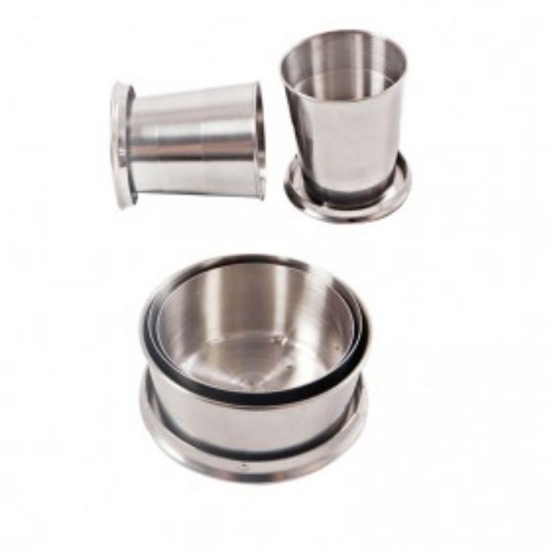 Gantungan Kunci Gelas Lipat Stainless Steel Camping Folded Cup