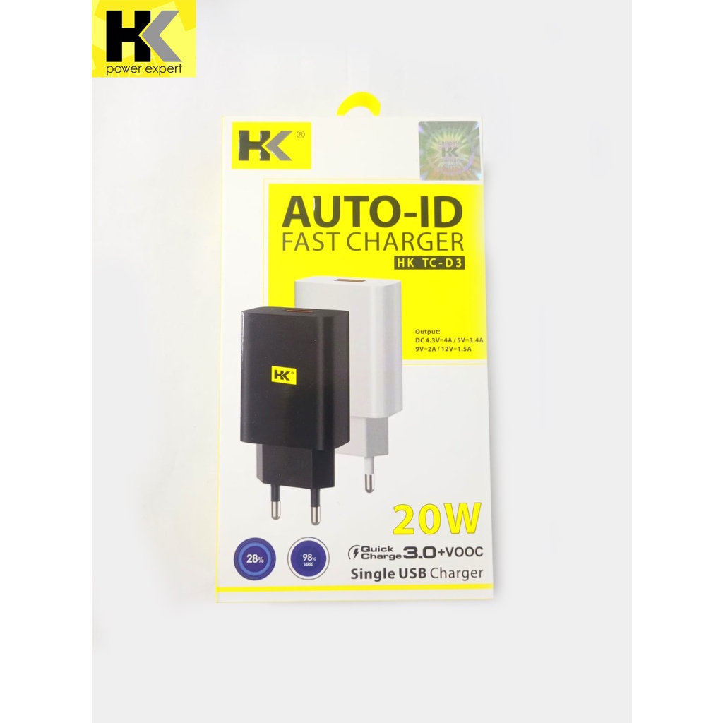 CHARGER CAS HK TC-D3 AUTO-ID FAST CHARGING QUALCOMM QC 3.0A + Micro USB