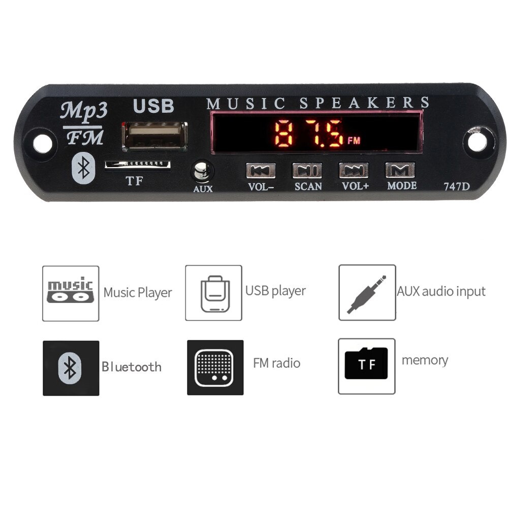 Tape Audio Mobil MP3 Player Bluetooth Wireless Receiver 12V - JSD-565