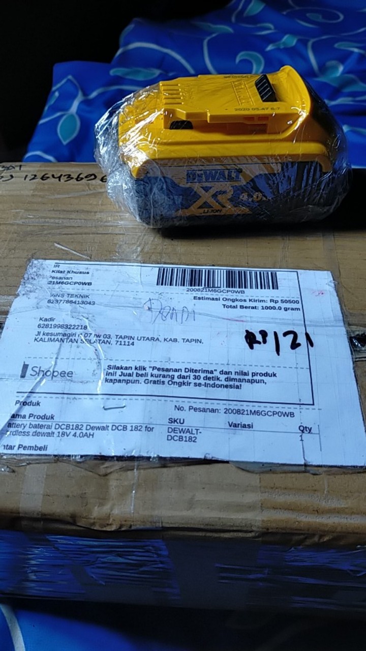 Battery Baterai Dcb182 Dewalt Dcb 182 For Cordless Dewalt 18v 4.0ah