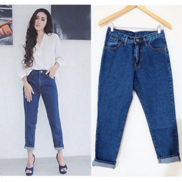 Celana jeans Boyfriend wanita panjang