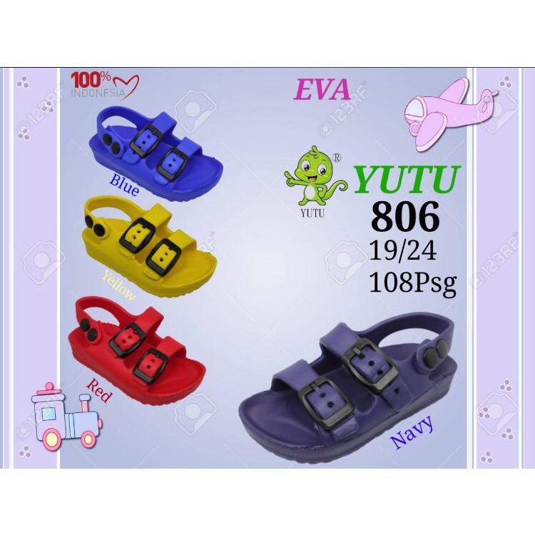YT-806 Sandal Gunung Anak Cewek Cowok / Sandal Flip Flop Merek YUTU Size 19-24