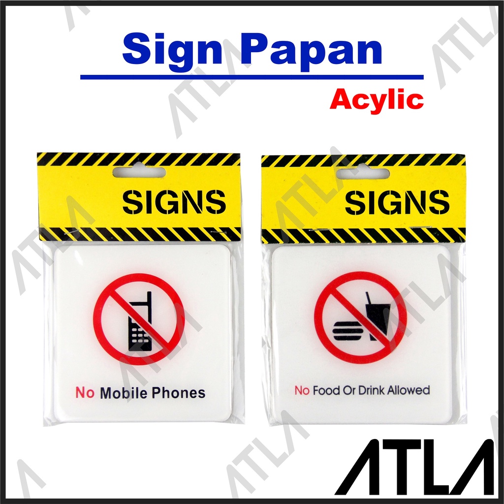 

Sign Board Acrylic Plate Papan Sticker Tanda Peringatan Tempel Akrilik