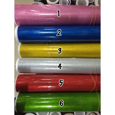 

Stiker Skotlet Gliter polos warna terbatas