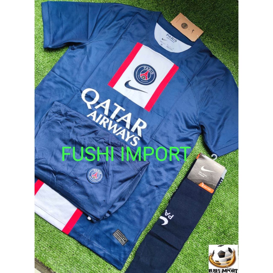 Setelan Jersey Baju Bola PSG Home 2022 2023 ( Fullset Satu Set ) Grade Ori