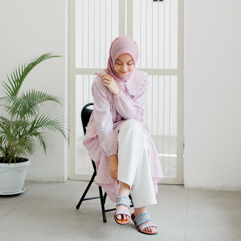 Boho simply grey sandal sandal boho / sandal etnik / sandal bohemian / sandal wanita-5