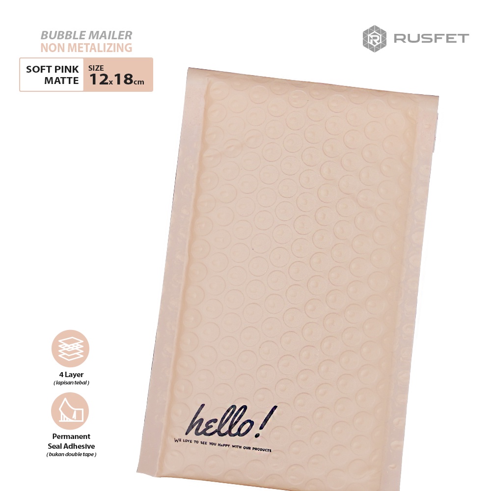 

PLASTIK BUBBLE MAILER / AMPLOP BUBBLE PREMIUM PINK MATTE - SECURITY BAG RUSFET 12X18