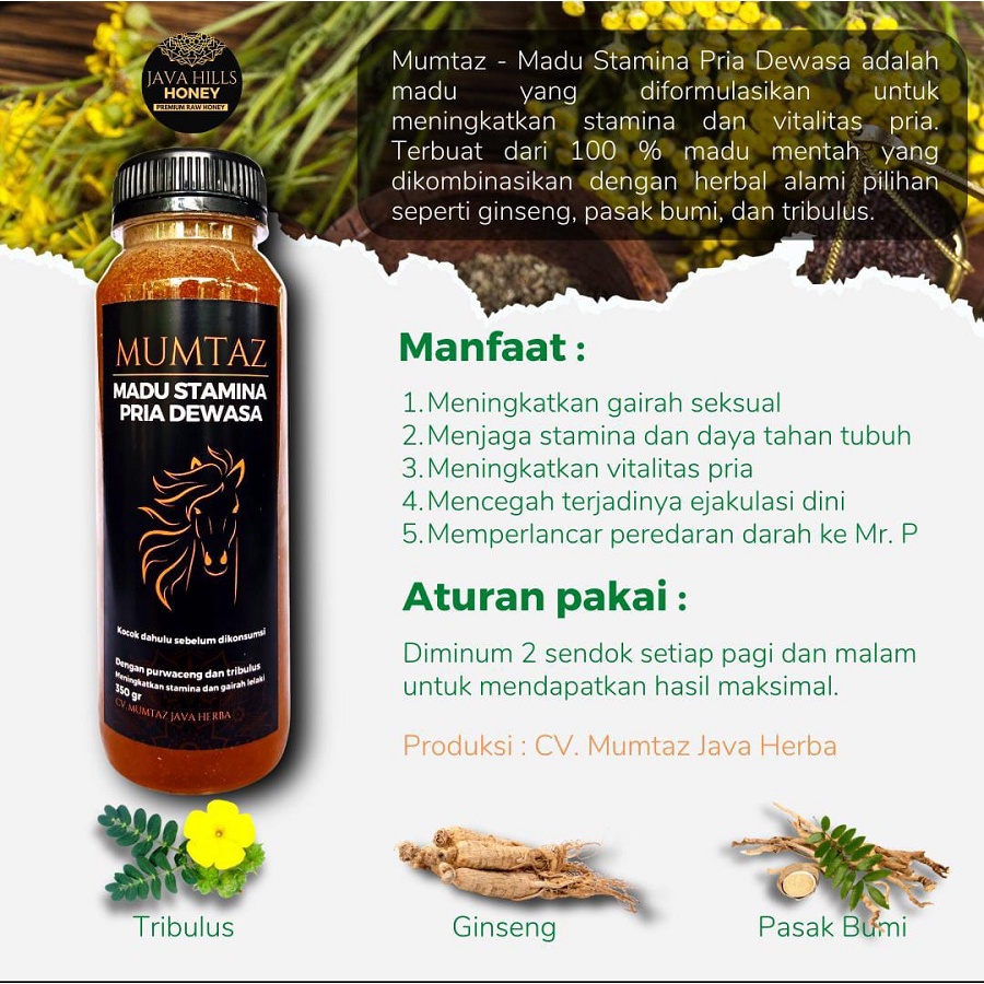 

Madu Stamina Pria Dewasa Java Hills Honey 350gr (sanes Obat Kuat)