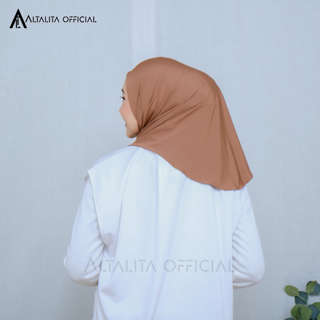 Altalita - Jilbab Sport Bergo Zyta Instan Polos Non Pet Terbaru Bahan Jersey Premium Cocok untuk Olahraga Volly Futsal Senam dan Sehari-hari