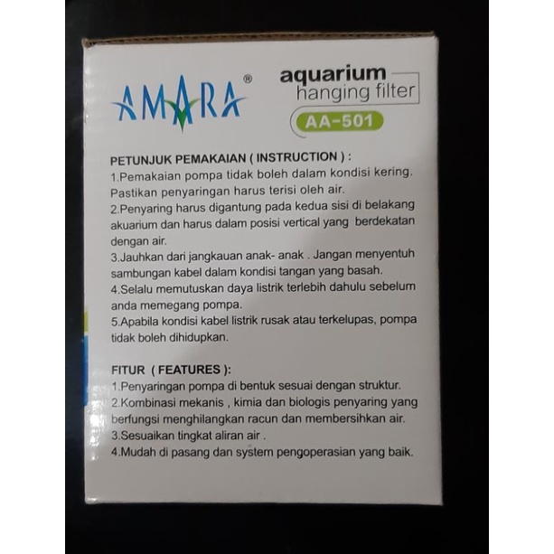 {AMARA AA 501} FILTER GANTUNG AQUASCAPE AMARA AA-501 FILTER GANTUNG AQUARIUM HANG ON FILTER AQUASCAPE