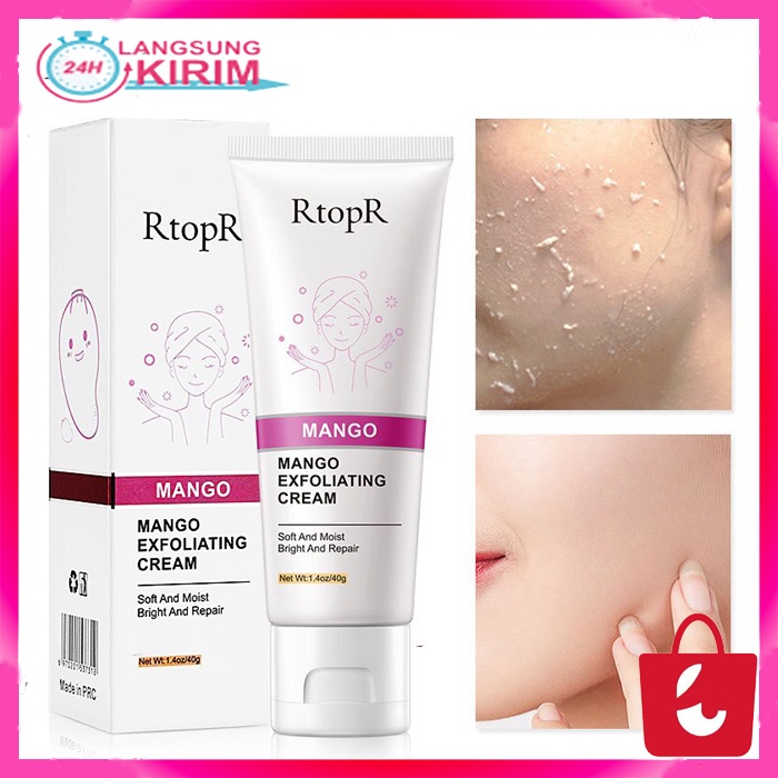 [100% Asli]  Rtopr Face Exfoliating Scrub Wajah Pelembab Pemutih Krim Gel Pengelupasan Wajah Scrub Wajah Komedo Jerawat Bening