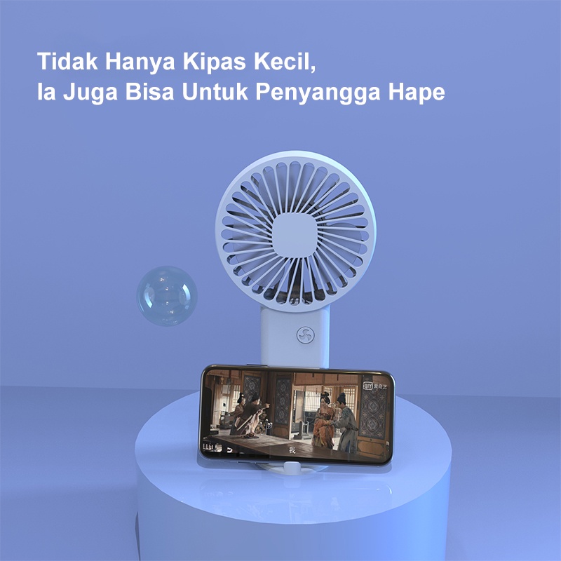 【COD】Jovitech Kipas Angin Mini Portable Rechargeable Fan 3-Speed Kipas Angin Genggam Bisa Phone Stand - F10