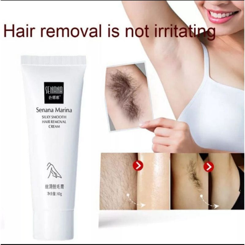 Free spatula Senana Marina hair removal cream perontok bulu kaki ketiak tangan krim penghilang bulu kemaluan