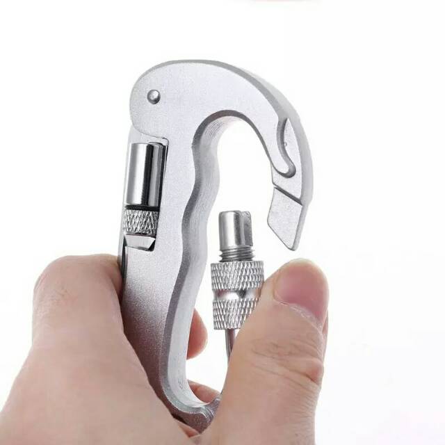 Karabiner Pisau Lipat Multifungsi Mountaineering EDC - Silver