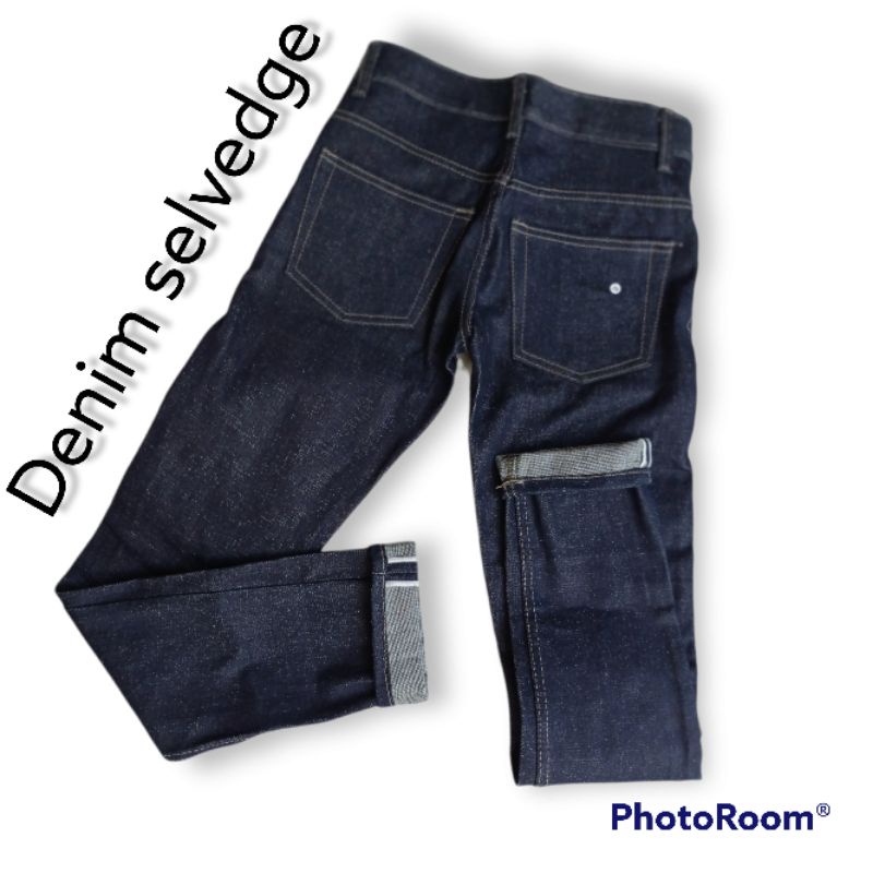CELANA DENIM SELVEDGE BLACK INDIGO KANTONG POLOS 15oz LEVIS SELVEDGE PRIA