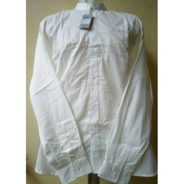 Baju Koko Jumbo XXL Putih Polos Lengan Panjang Manset