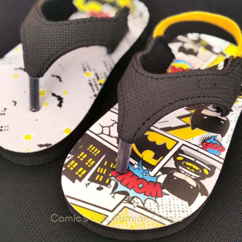 Sandal Jepit Anak Batman / Sandal Anak Laki Laki / Sandal Anak Ringan / Sandal Baru / COMICKIDS - BATMAN COMIC