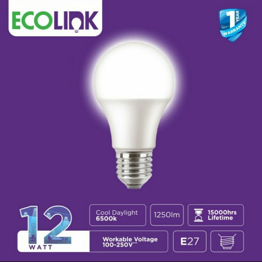 Lampu Bohlam Ecolink 3 Free 1 LED Bulb Multipack 12W Putih - 12Watt 12 Watt