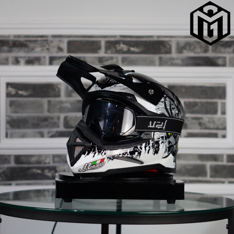 HELM CROSS MOTOR TRAIL JPN MONSA SNI PREMIUM MOTIF SPIDER