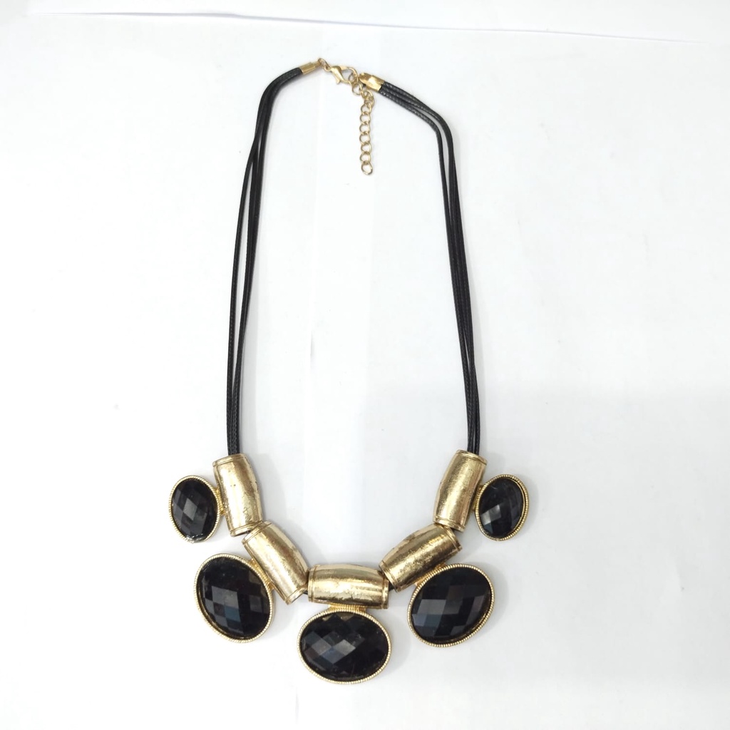 Kalung Permata Kristal Hitam Fashion Kekinian