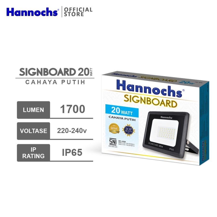 Hannochs LED Flood Light Signboard 20 watt CDL - Putih