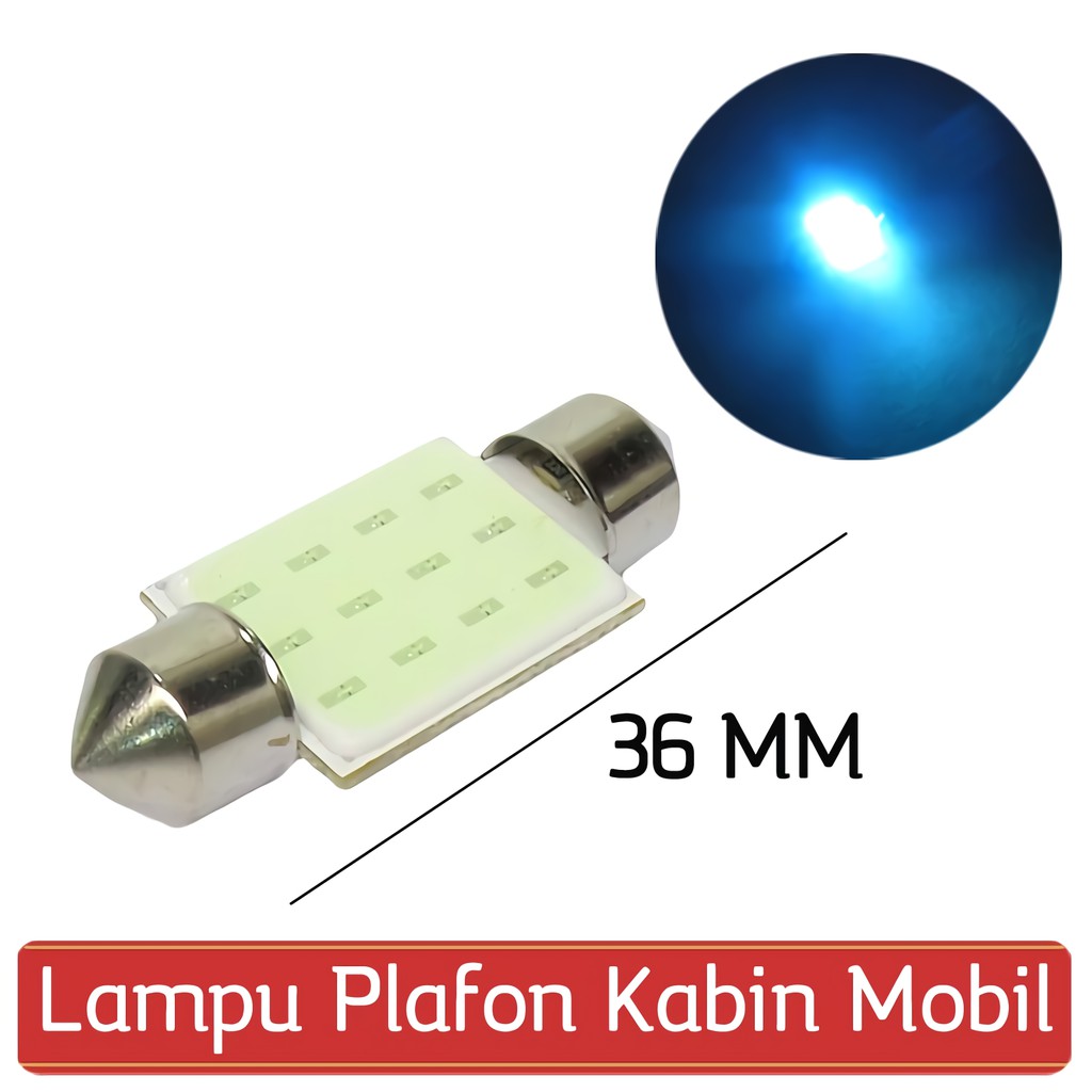 OTOmobil Lampu Plafon Kabin Mobil 36 mm 1 Pcs LED COB Plasma Ceiling Light Festoon Double Tip TE