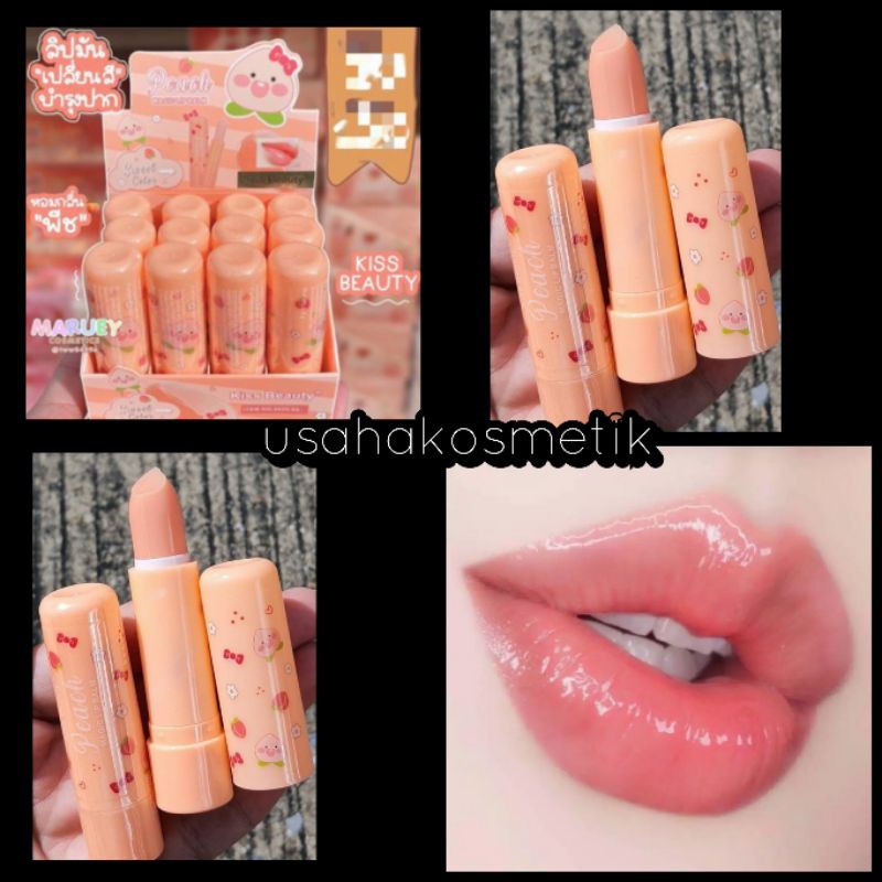 [ECER] GAMBAR PERTAMA Lip balm  Peach  Sweet Color  Pink bibir 2935-03/ht067