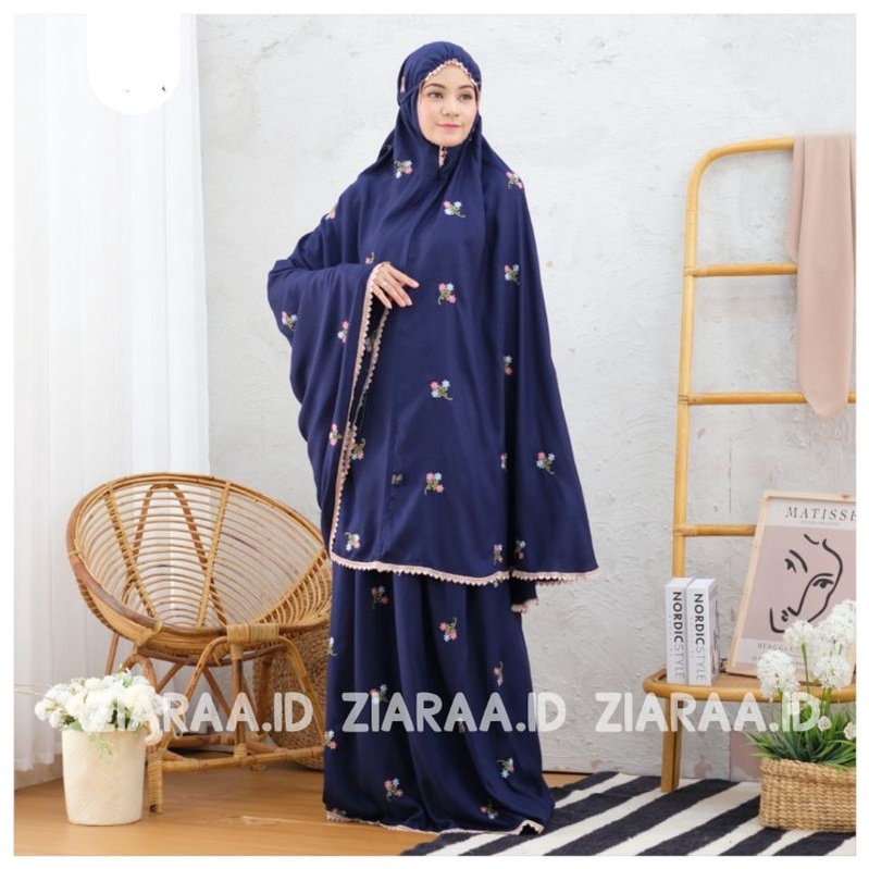 ZIARA.ID - MUKENA DEWASA KATUN RAYON BORDIR NADIRA JUMBO / MUKENA JUMBO BORDIR VINCA SERIES