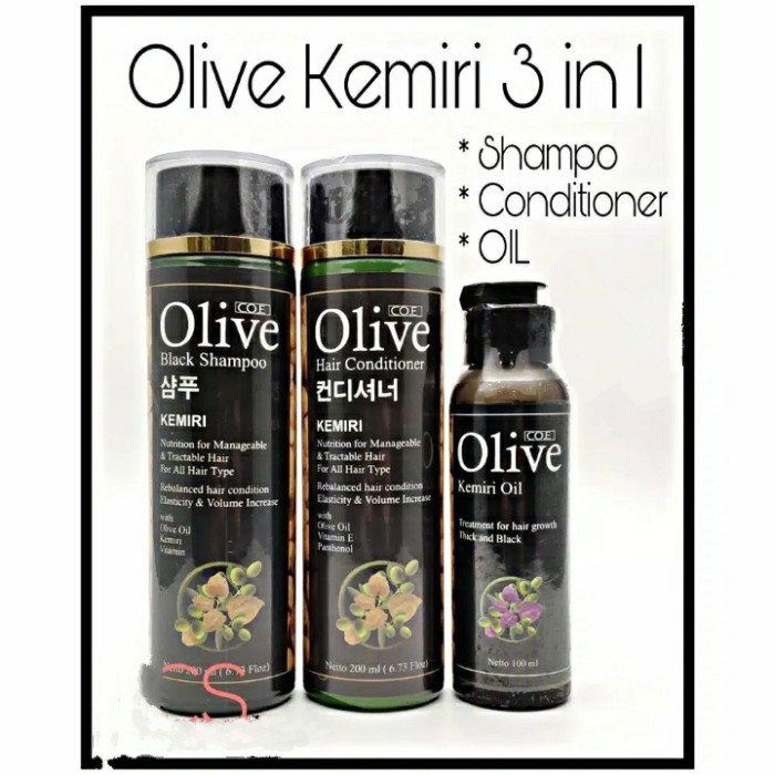 KINDSTORE❤ | (SATUAN) OLIVE KEMIRI 3IN1 SHAMPO + CONDITIONER + MINYAK KEMIRI BPOM / PERAWATAN RAMBUT HITAM LEBAT