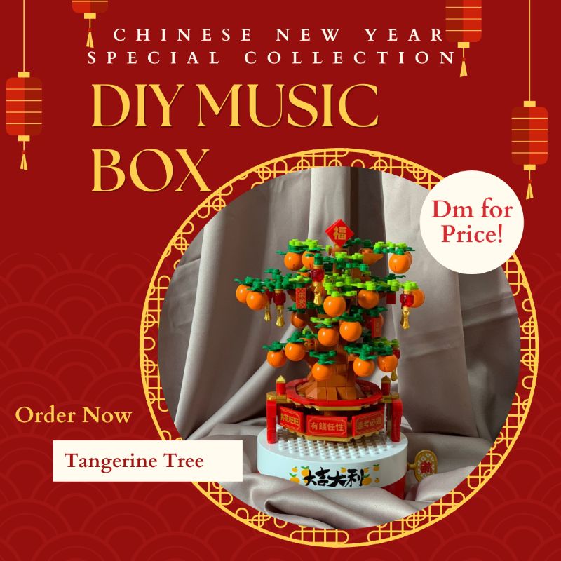 

CNY gift musik box hampers unik hadiah imlek sovenir DIY Music box Tangerine Tree edisi chinese new year