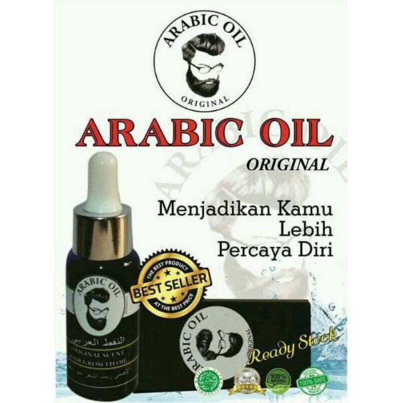 ARABIC OIL ORIGINAL Serum Ajaib Penumbuh Rambut, Jenggot, Jambang, Kumis, Alis, Bulu Dada, Solusi Ke