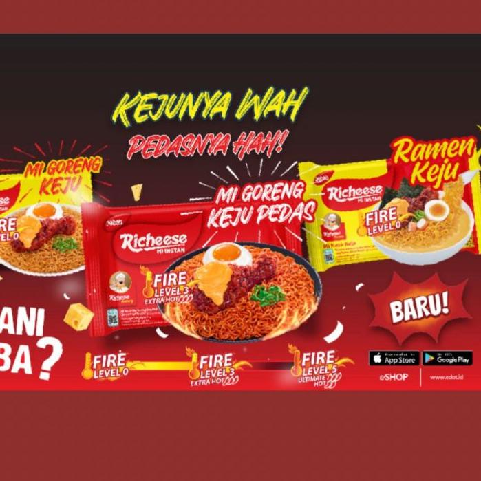 

NEW ARRIVAL !!! 1.1 ISI 6PCS mie goreng mi ramen richeese nabati mie instan viral pedas keju level 0, level 3, dan level 5 [KODE 7]