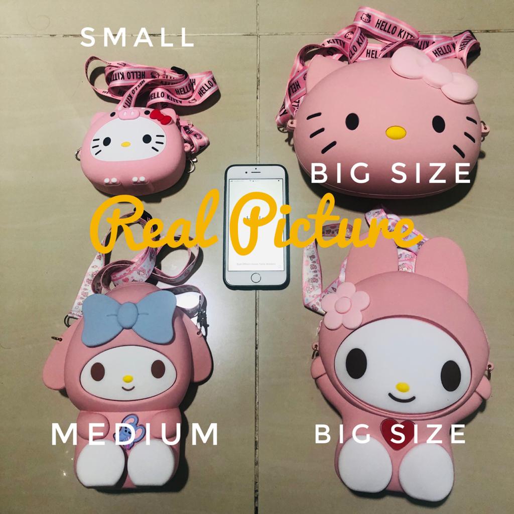 WYK76C Tas Selempang Anak  MEDIUM BIG Size Jelly Silicone Wallet Sling Bag TKM