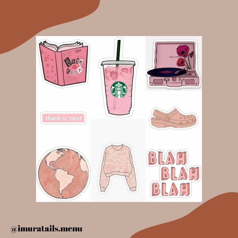 53pcs Sticker Tumblr Pink