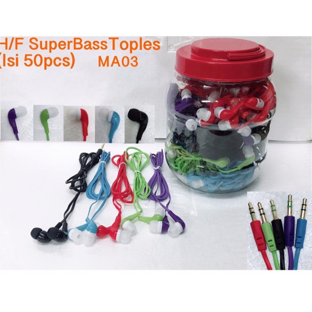 HEADSET BASS 1TOPLES ISI 50pcs KODE MA