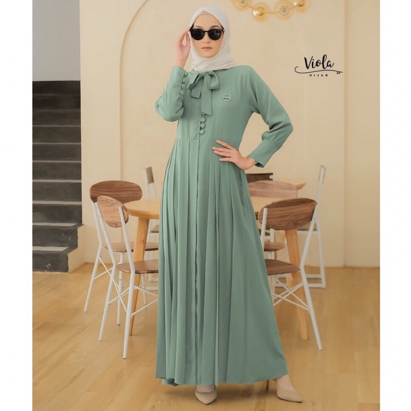 HASEENA DRESS BY VIOLA HIJAB GAMIS PILOS GAMIS SIMPLE GAMIS MURAH BUSANA MUSLIMAH