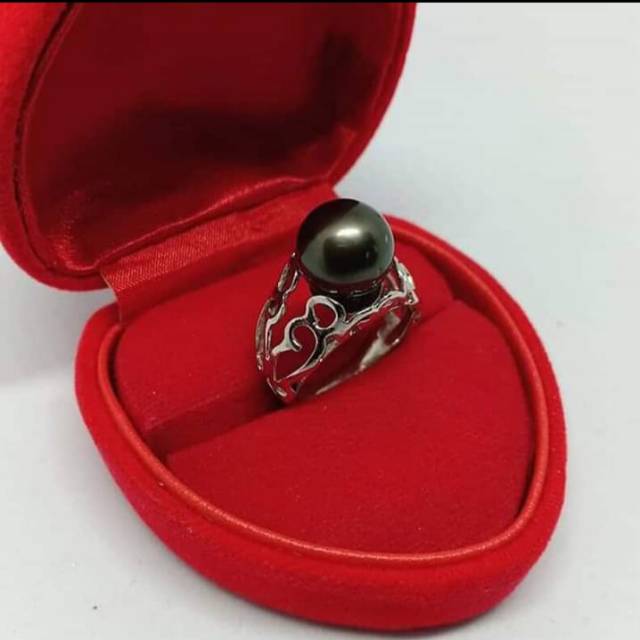 Cincin mutiara air tawar lombok asli rangka silver
