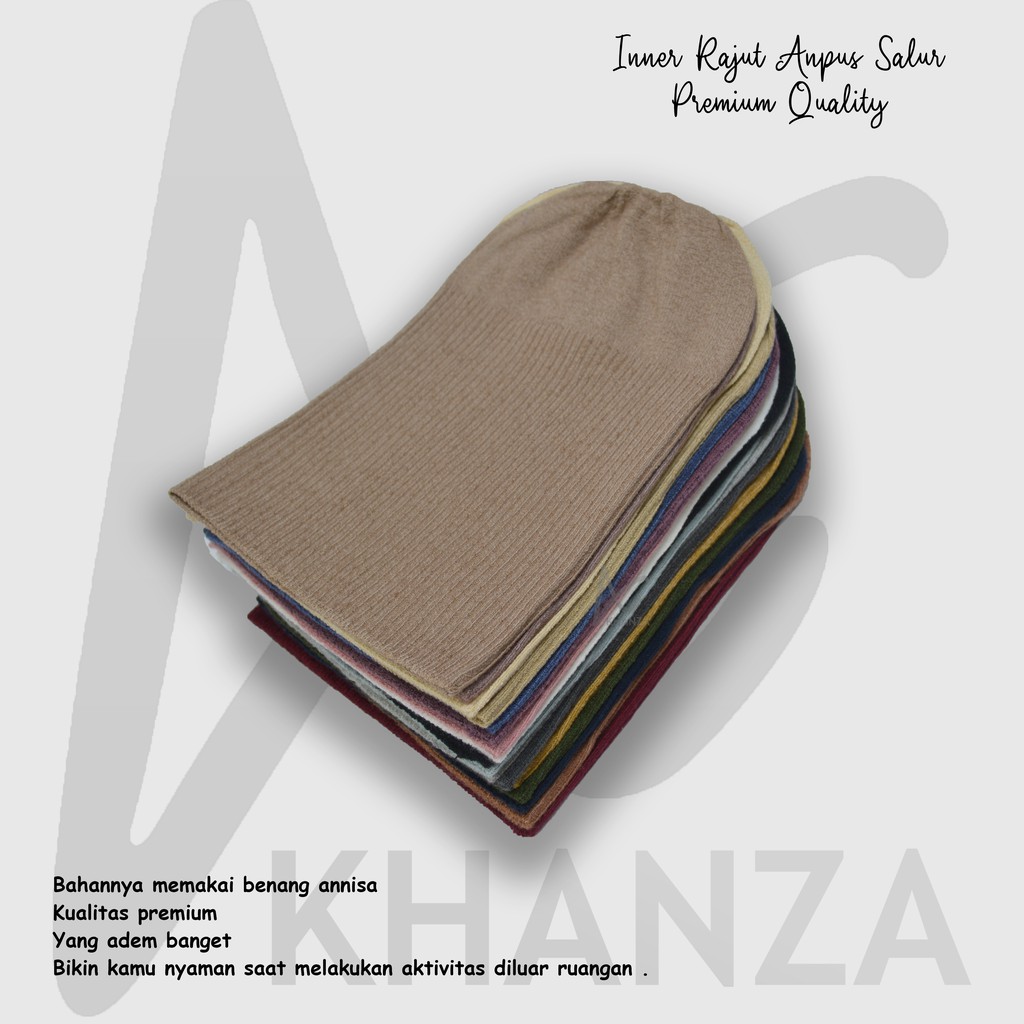 Inner Rajut Anpus salur Premium Ciput knit Anti Pusing Bandana Hijab