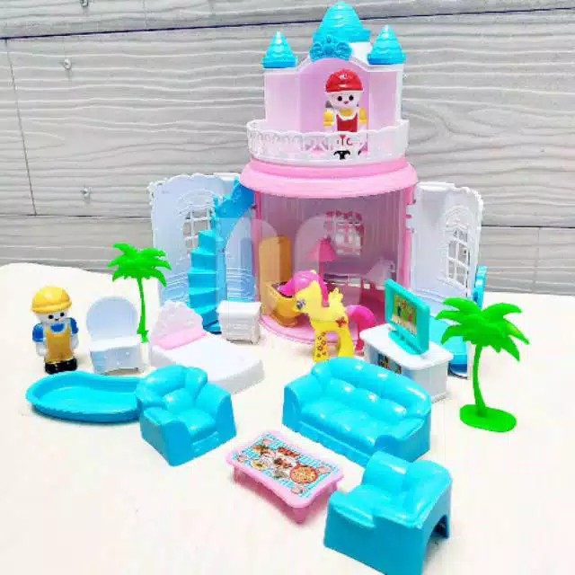 Mainan Edukatif Anak Assembly Building Blocks Dream Castle